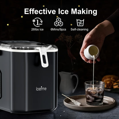 IJsmaker – IJsblokjesmaker – IJsdispenser – IJsapparaat – Kogelvormige IJsmaker Wit – Compact & Draagbaar – Zelfreinigend Met IJskrabber
