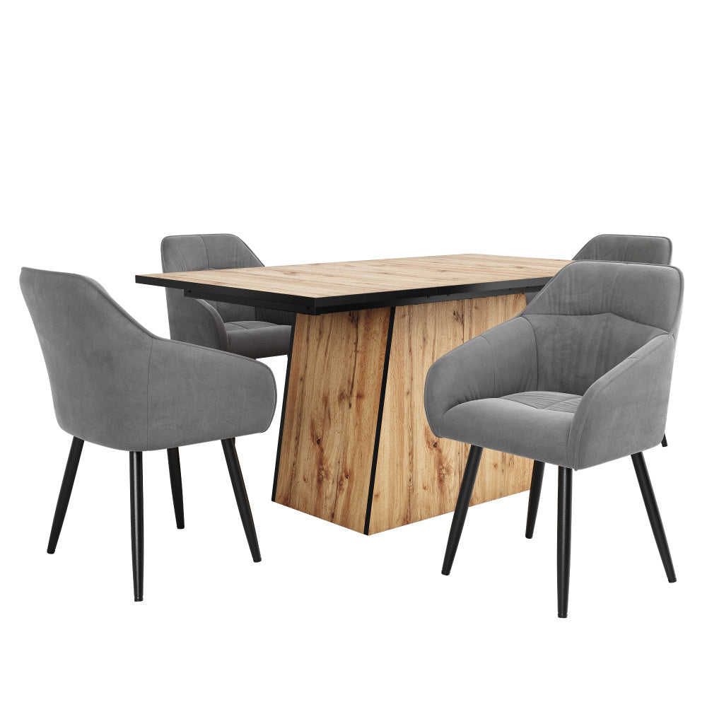 Eettafel – Tafel – Keukentafel – Bistrotafel – Eetkamertafel – MDF Houtlook – 138,5x80x75 cm – Geschikt Voor 4-6 Personen