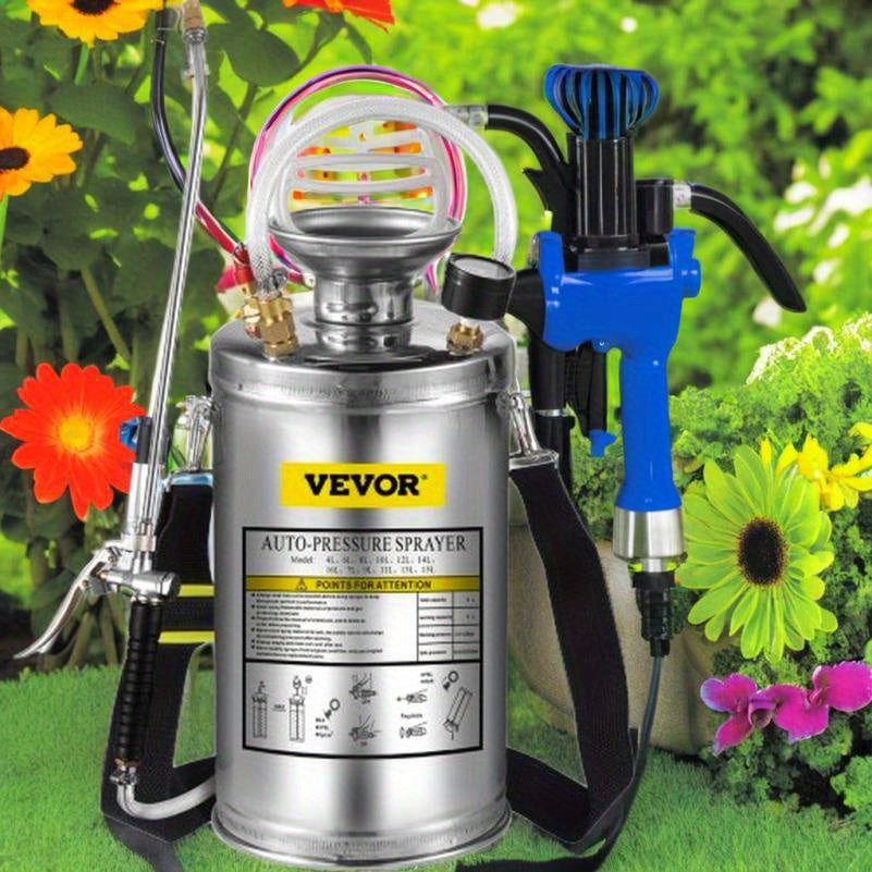 Drukspuit – Druksproeier – Plantenspuit – Tuinspuit – Rugzakspuit – 6 Liter Inhoud – Roestvrij Staal