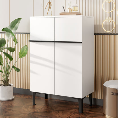 Modern Shoe Cabinet with Double Doors | Large Storage Capacity, Adjustable Shelves, Practical Entryway Storage, Space-Saving Design, Metal Material, Dimensions: 95×60×34.5 cm