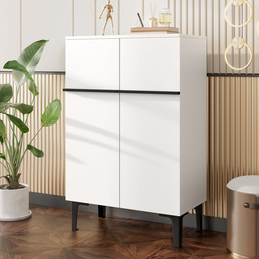 Modern Shoe Cabinet with Double Doors | Large Storage Capacity, Adjustable Shelves, Practical Entryway Storage, Space-Saving Design, Metal Material, Dimensions: 95×60×34.5 cm