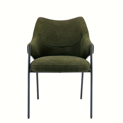 Eetkamerstoel – Stoel Voor Eetkamer – Dining Chair – Accentstoel – Kuipstoel – Moderne Groene Kleur – Stevige Rugleuning – Onderhoudsvriendelijke Stof