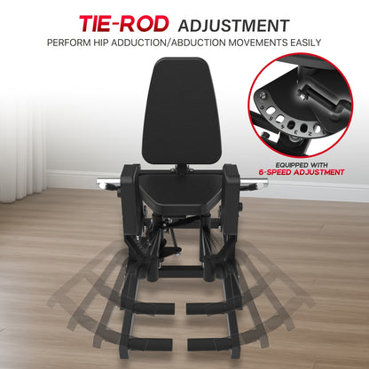 Hip Adduction Abduction Machine – Abductor Machine – Adductor Trainer – Bilspier Trainer – Heupspier Apparatuur – Zwart – Instelbare Weerstand 6 Niveaus – Duurzaam IJzeren Frame