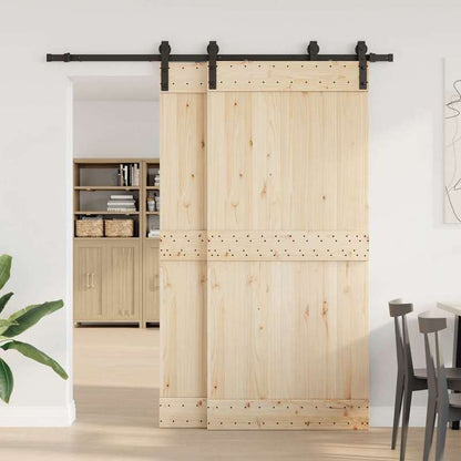 Schuifdeursysteem – Schuifdeur Systeem – Schuifdeurbeslag – Barn Deur Set – Railsysteem – Zwaar Stalen Constructie – 200 cm Zwarte Rail – Stevig & Soepel Schuivend