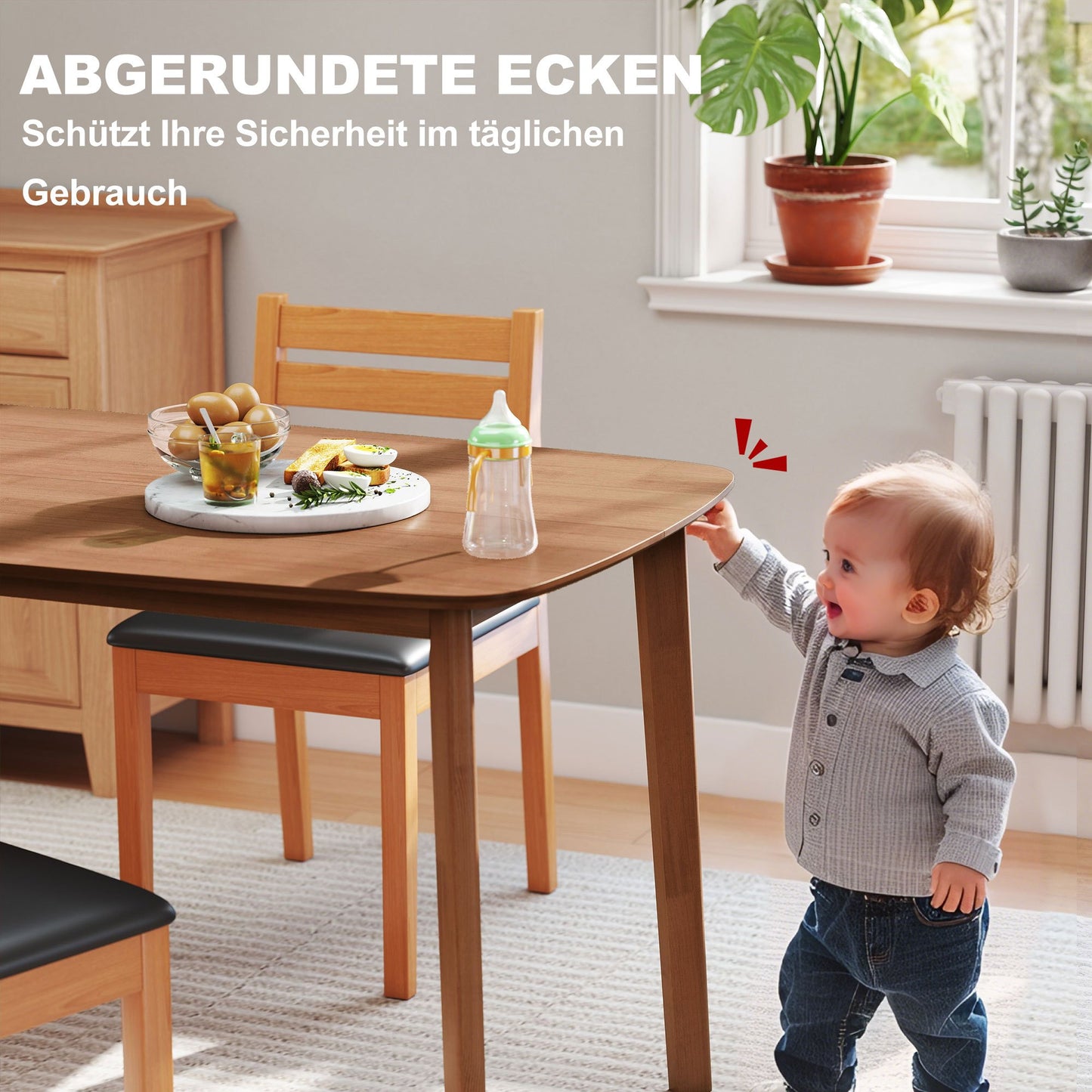 Rustieke Eettafel – Houten Tafel – Keukentafel – Eetkamertafel – Tafel 150x80 cm – Stevig Dennenhout – Gelakt Oppervlak