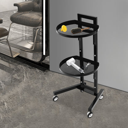 salmontrolley – salonkar – behandelwagen – verzorgingstrolley – opbergtrolley – 2-laags – koolstofstaal en kunststof – mobiel met 4 wielen – zonder stroomgebruik