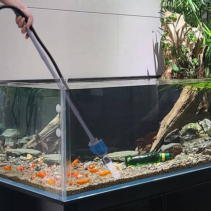 Automatische Aquarium Grindreiniger – Aquarium Grinder – Viskom Reiniger – Aquarium Bodem Cleaner – Sifon Systeem – Draadloos Elektrisch – Timerfunctie – Duurzaam Kunststof – Zuignap Bevestiging – Zoet- en Zoutwater Compatibel