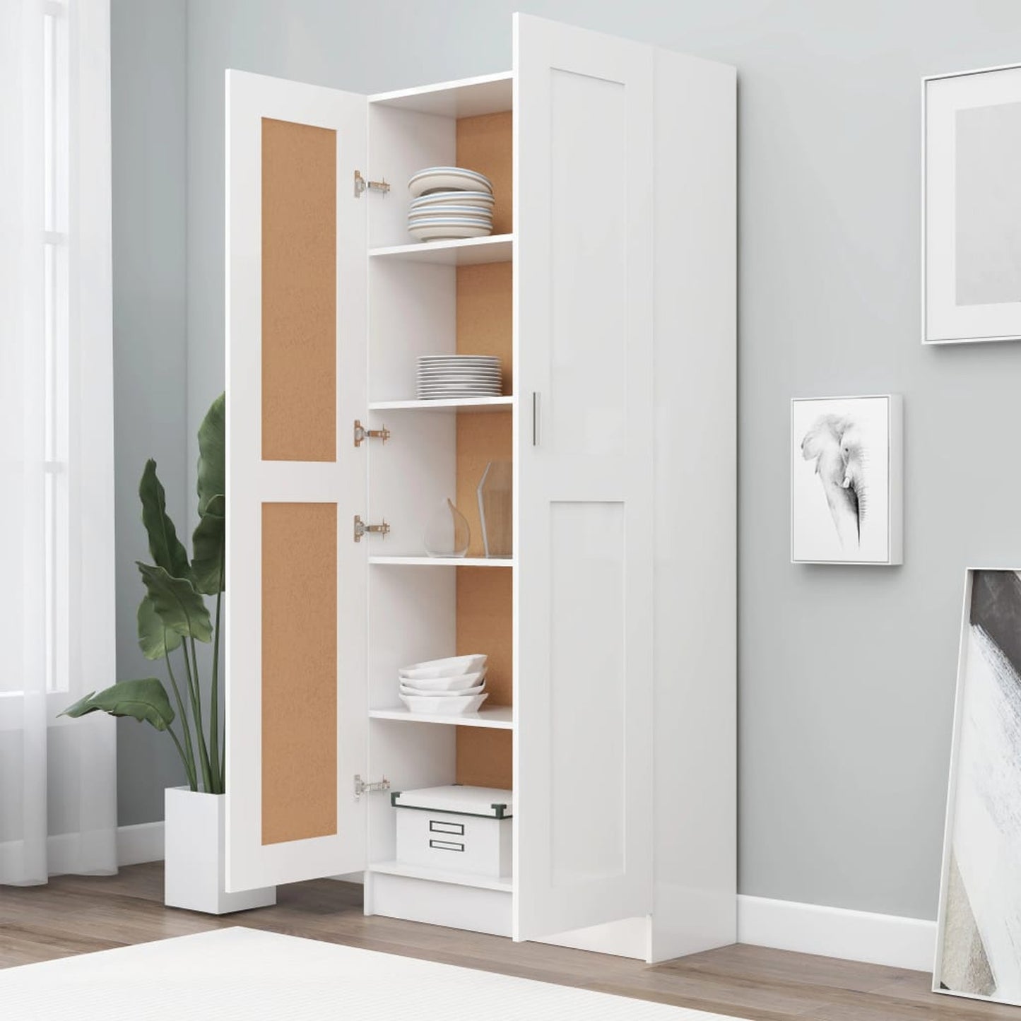 Boekenkast – Boekenrek – Vakkenkast – Opbergkast – Wandkast – Wit Design – 82,5x30,5x185,5 cm – Hoogwaardig Engineered Wood