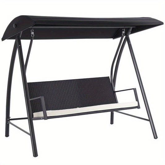 Metalen Schommelstoel – Buitenstoel – Tuinstoel – Schommelbed – Verstelbare Schaduw – 360 kg Draagkracht – 198x124x179 cm Ruim Model