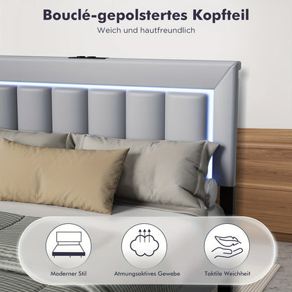 Gestoffeerd Bed C086 – 140x200 cm – Zacht Gewatteerd voor Comfort en Stijl
