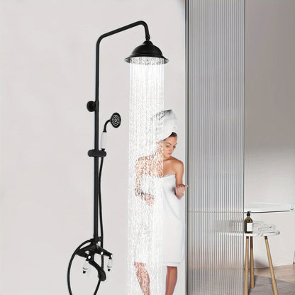 Retro Douche Set – Handdouche – Regen Douche – Thermostaatkraan – Badkamerkraan – RVS – Wandmontage – Verstelbare Temperatuur – Duurzaam Design