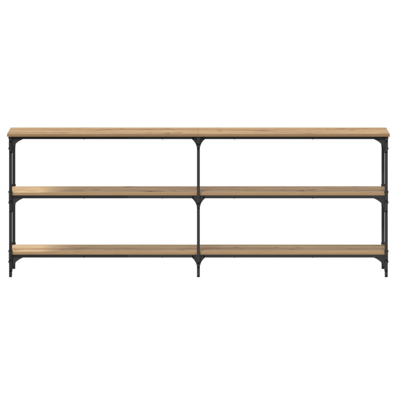 Sidetable – Consoletafel – Wandtafel – Haltafel – Bijzettafel – Massief Eikenhout – 200x29x75 cm – Smal en Duurzaam