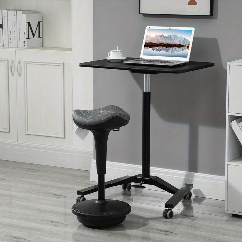 Office Stool with Swivel Function, Ergonomic Design, Adjustable Height from 65.5 to 83.5 Cm, Tiltable at 120°, Gray Color, Leisure Chair, Comfortable Living Room Furniture, Multifunctional Seat, Suitable for Living Room, Bed