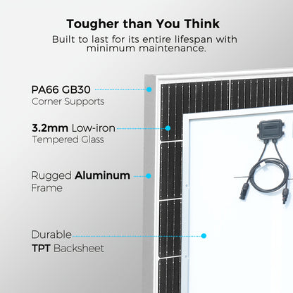 240W Zonnepanelenset – Monokristallijne Zonnepanelen – Solar Modules – Off-Grid Panels – Camper Zonnepanelen – Compact Formaat – 12V/24V Systeem Compatible