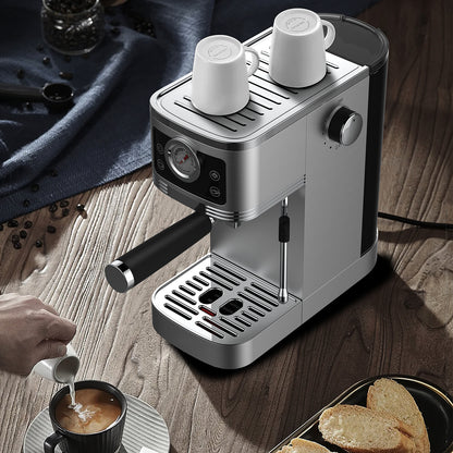 Espressomachine – Koffiezetter – Espressoapparaat – Cappuccinomachine – Melkopschuimer – 20-Bar Italiaanse Pomp – Roestvrij Stalen Behuizing 1,3L Reservoir
