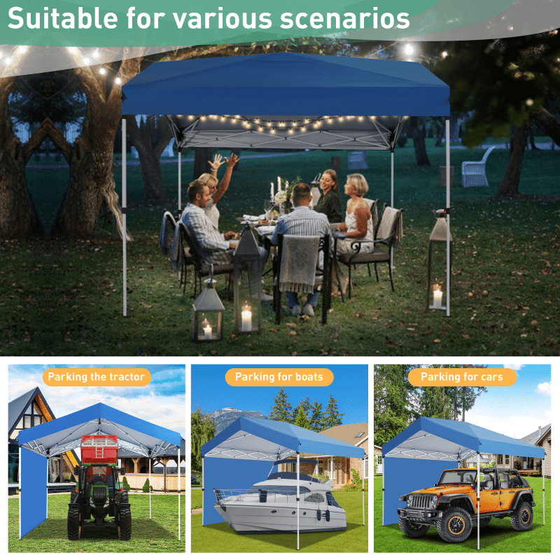 Partytent – Paviljoen – Overkapping – Feesttent – Tuintent – Pop-up – 3,05x3,05 m – UPF 50+ Zonbescherming – Eenvoudig Op te Zetten