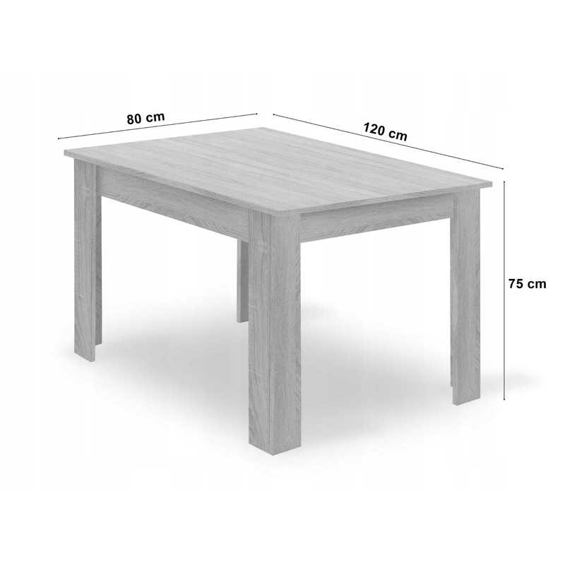Rectangular Table Set 120x80 Sonoma Oak + 4 White MARK Chairs