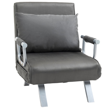 Relaxfauteuil – Relaxstoel – Loungefauteuil – Ligstoel – TV-stoel – Verstelbare Rugleuning – Compact 65x69x80 cm – Grijs