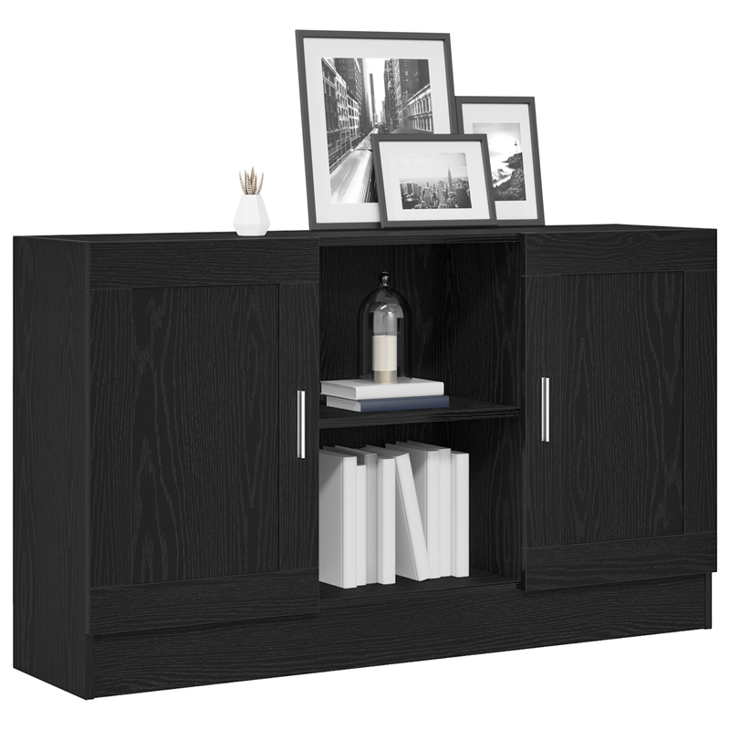 Black Oak Sideboard 120x30.5x70 cm Engineered Wood Storage Cabinets/TV Cabinets/Hallway Cabinets/Sideboards. This modern sideboard features an elegant, durable, weather-resistant, and moisture-resistant wooden structure with