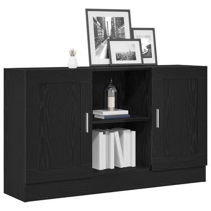 Black Oak Sideboard 120x30.5x70 cm Engineered Wood Storage Cabinets/TV Cabinets/Hallway Cabinets/Sideboards. This modern sideboard features an elegant, durable, weather-resistant, and moisture-resistant wooden structure with