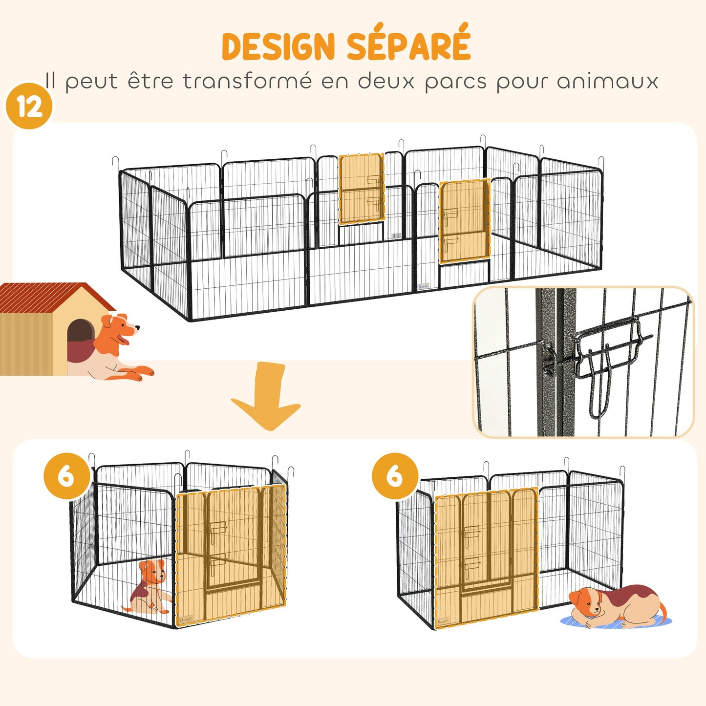 Dierenren – Hondenren – Konijnenren – Knaagdierren – Huisdierenren – Modulair Stalen Design – Afsluitbare Deur & Weerbestendig Grijs