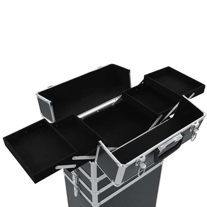 Make-up Organizer – Make-up Opberger – Cosmetica Opbergdoos – Skincare Organizer – Make-up Organizer Opbergkast – Zwart – Stevig Aluminium & ABS – 4 Niveaus Met Uitbreidbare Planken