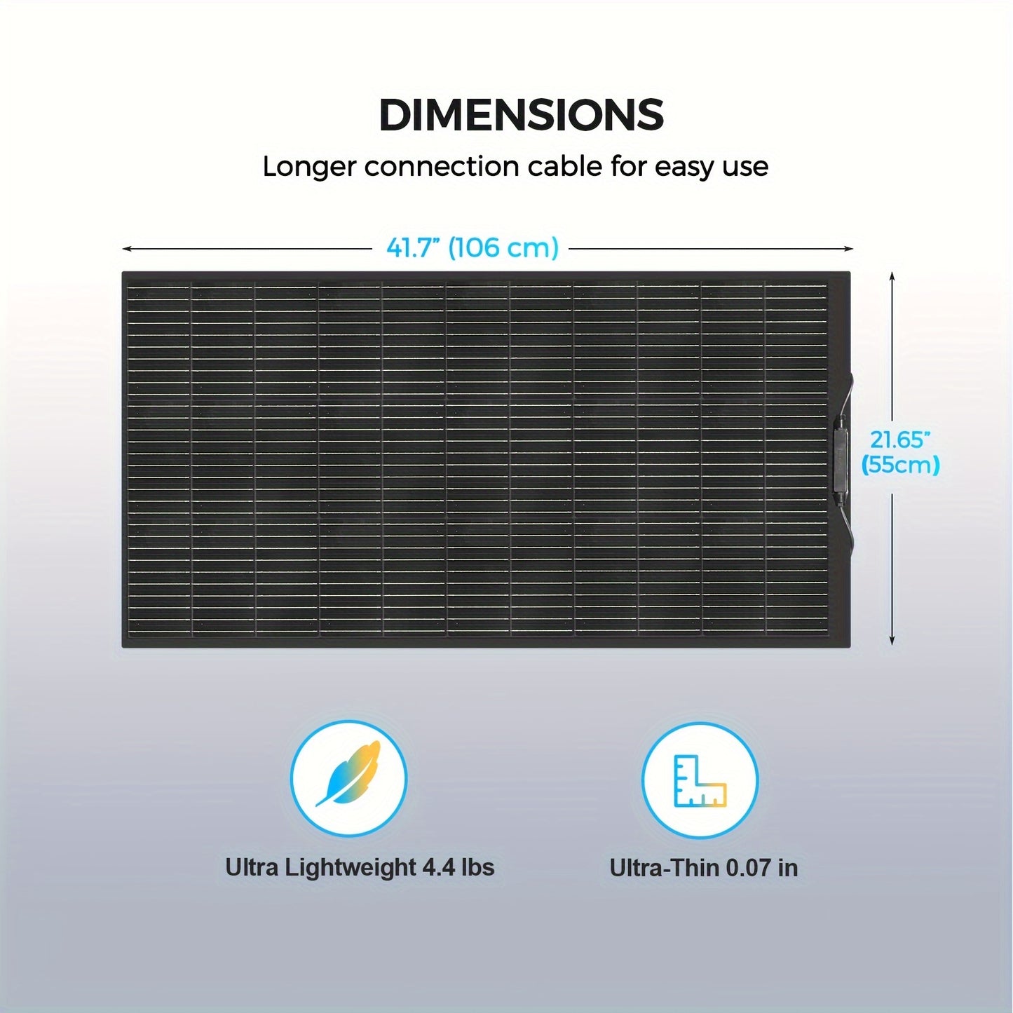 Flexibel Zonnepaneel – Buigzaam Zonnepaneel – Lichtgewicht Zonnepaneel – Monokristallijn Paneel – 220W Vermogen – Weerbestendig – Tot 36V Uitgangsspanning - QUORE