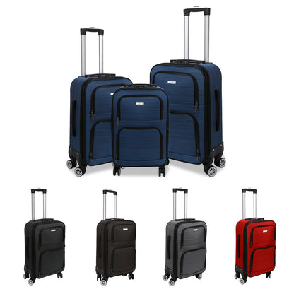 Kofferset – Reiskoffers – Trolley Set – Handbagage – Ruimbagage – TSA Cijferslot – 20% Uitbreidbaar – 360° Zwenkwielen – Verstelbare Trekstang – Hard Oxford Materiaal – Rood