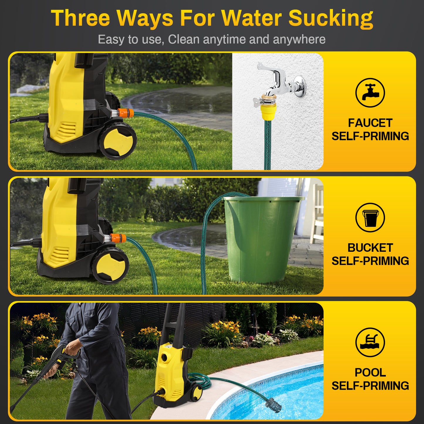 Hogedrukreiniger – Elektrische Hogedrukspuit – Waterreiniger – Terrasreiniger – Auto Wasapparaat – 1200-2000W Motor – 100-130 Bar Druk