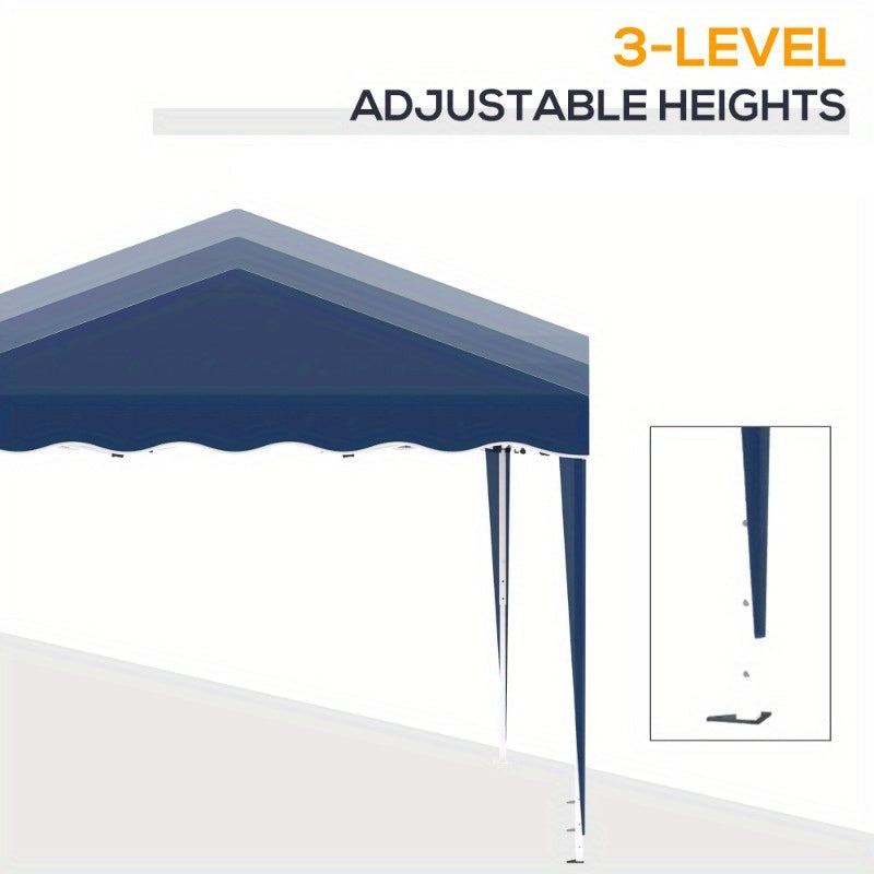 Tuinpaviljoen – Partytent – Pergola – Prieel – Overkapping – Verstelbare Hoogte – Stalen Frame & UV-Bescherming – Opvouwbaar Met Draagtasje – Oxford Polyester Blauw