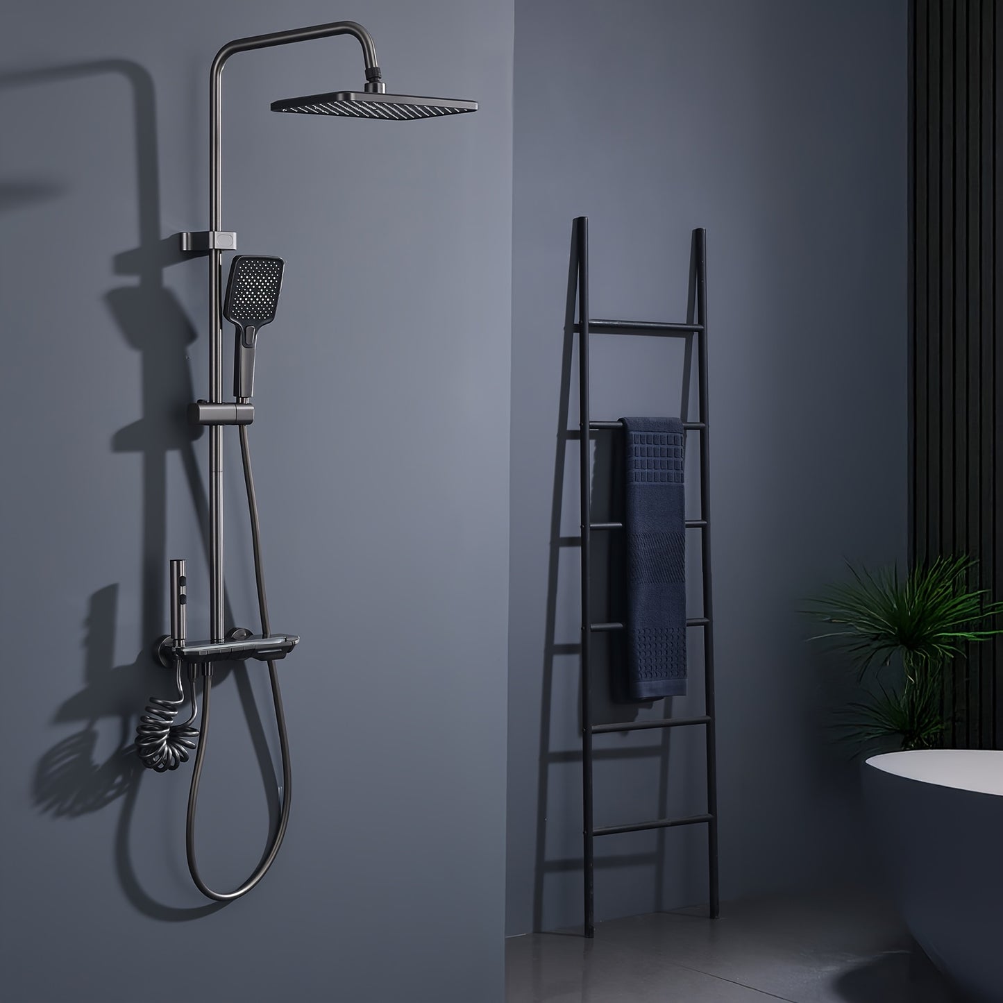 Badkraanset – Douchekraan – Mengkraan – Wandkraan – Regendouche – Modern Vierkant Design – Zonder Temperatuurregeling – Eenvoudige Wandmontage