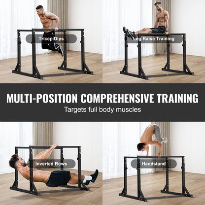 Dip Bar – Dips Station – Krachtstation – Parallelle Bars – Workout Rek – Verstelbare Hoogte 93,5-125 cm – Zeer Stevig Staal, 363 kg Draagvermogen