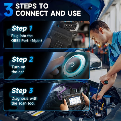 OBD2 Scanner – Diagnosetool Auto – Code Reader – Foutcode Scanner – Auto Diagnose – 4 Systemen Met 5 Servicefuncties – APK Rapport Exporteren