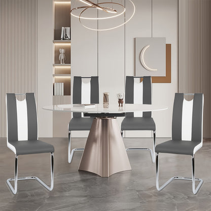 Eetkamerstoel – 4-Delige – Eetkamerstoel Set – Design Stoelen – Kunstleer Stoelen – Armloze Stoelen – Stevig Frame – Gemakkelijk Schoon Te Maken