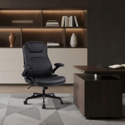 Robuuste Ergonomische Bureaustoel met Lendensteun & Opklapbare Armleuningen – Hoge Rugleuning, Belastingcapaciteit 200 kg – Ideaal voor Thuis‑ en Kantoorwerk