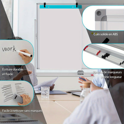 Whiteboard – Schrijfbord – Memobord – Magnetisch Bord – Presentatiebord – Dubbelzijdig – Magnetisch – Verstelbare Hoogte – Mobiel Met Wielen