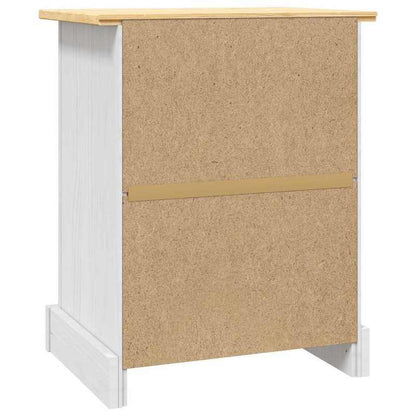 Solid Hardwood Bedside Table with 2 Drawers & Black Handles - Corona White Mexican Pine Nightstand, 68.58cm Height, 3.2 Cu Ft Storage, Easy Assembly, Portable Design for Bedroom or Living Room