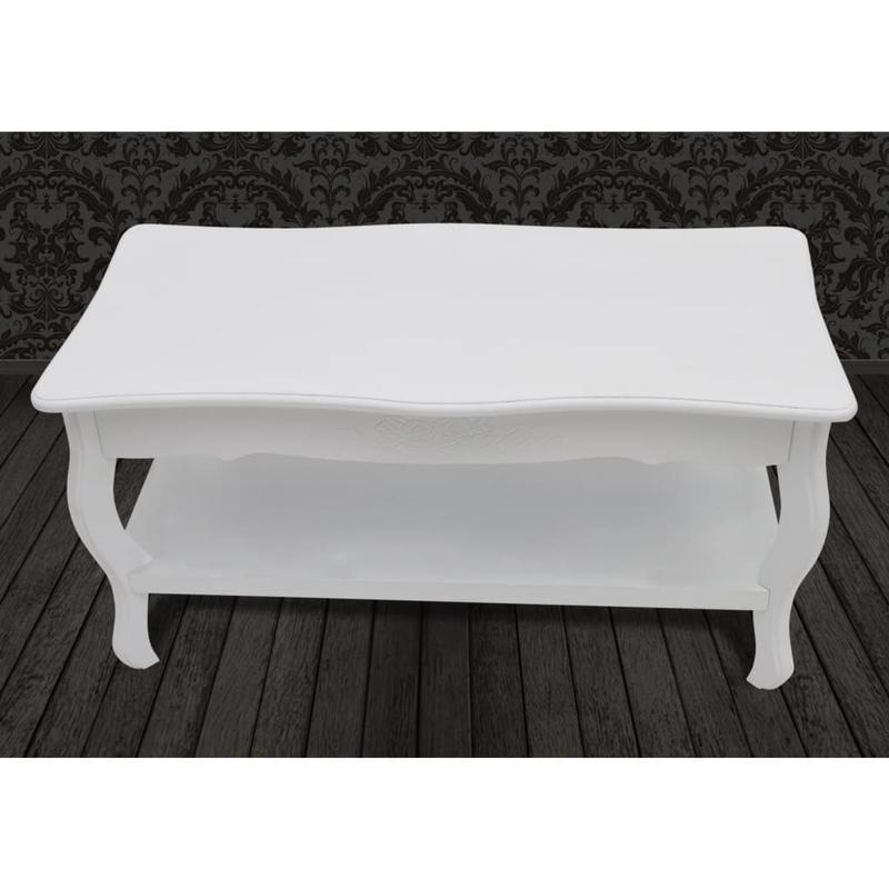 Salontafel – Bijzettafel – Tafel – Woonkamermeubel – Bijzettafeltje – Wit MDF – Grenenhout – Ruimtebesparend – Eenvoudige Montage