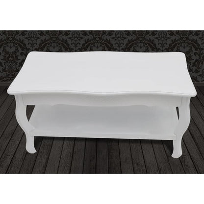Salontafel – Bijzettafel – Tafel – Woonkamermeubel – Bijzettafeltje – Wit MDF – Grenenhout – Ruimtebesparend – Eenvoudige Montage