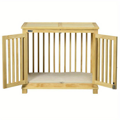 Houten Hondenmand – Hondenhuisje – Huisdierbed – Hondenkussen – Hondenbench – Natuurlijk Hout – Ruim Interieur – Ventilatierooster & Afneembare Tray
