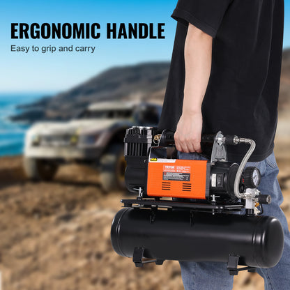 Luchtcompressor – Bandenpomp – Tire Inflator – Luchtpomp – Compressor – Oranje – 6 Liter Tank – 150 PSI Maximale Druk