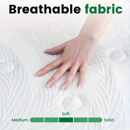25cm Mattress, Hybrid Memory Foam And Spring Mattress, Breathable, Medium Firm, H3, 7-zone Mattress With Soft Fire Protection Made Of Fabric