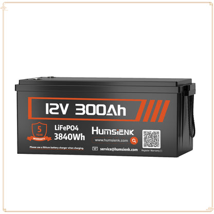 12V 300Ah LiFePO4 Accu – Lithium Accu – Diepcyclische Accu – Energieopslag Batterij – RV Accu – 3840Wh Capaciteit – Ingebouwde 100A BMS Veiligheid
