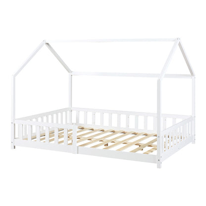 Kinderbed – Kinderledikant – Bedframe – Kinderbedframe – Kinderkamerbed – Grijs Kinderbed – Valbeveiliging – 120 x 200 cm