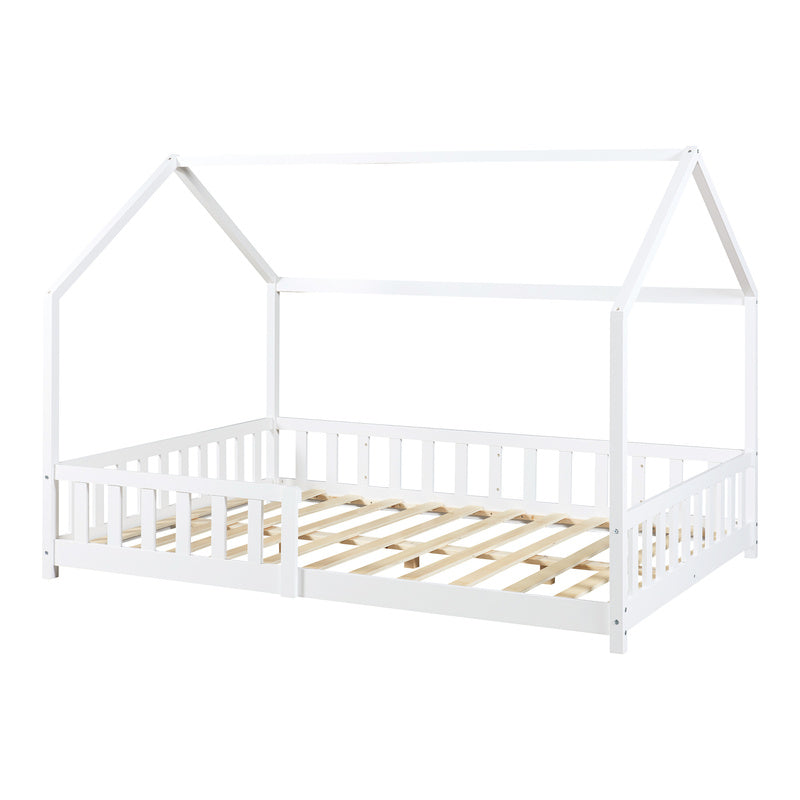 Kinderbed – Kinderbedden – Eenpersoonsbed – Hoogslaper – Stapelbed – Huisstijl Design – Valbeveiliging – 120 x 200 cm – Houten Frame