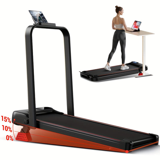 Loopband – Treadmill – Wandelloper – Joggingband – Fitnessapparaat – Inklapbaar Compact Model – 15% Verstelbare Helling & 2,5 PK Stille Motor – Zwart