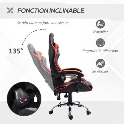 Gamingstoel – Bureaustoel – Gamerstoel – Office Chair – Werkstoel – Verstelbare Hoogte – Ergonomische Hoofdsteun – Zwart