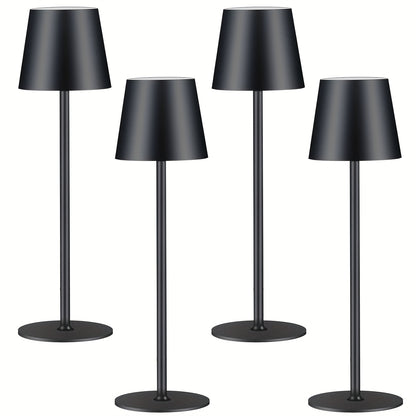 Draadloze Tafellamp – LED Lamp – Bureauverlichting – Nachtlampje – Oplaadbare Lamp – Set 4 Stuks Zwart – 7000 mAh Batterij – Touch Bedienbaar