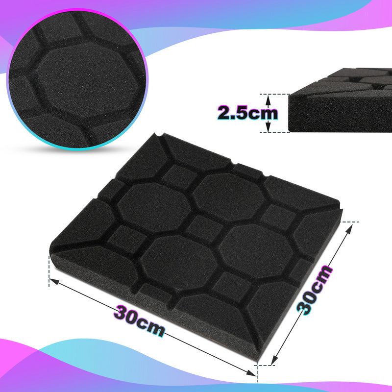 Akoestische Foam Panelen – Geluidsisolatie Platen – Geluidsabsorberende Tegels – Soundproof Panels – Zelfklevend Geluiddempend – 24 Stuks – Echo Vermindering – Eenvoudige Montage