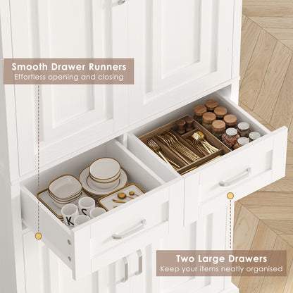 Kast – Opbergkast – Dressoir – Kledingkast – Ladekast – Modern Wit – Stevig Hout & Spaanplaat – Grote Opbergruimte